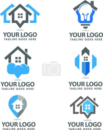 Ilustración de Home logos set design - Imagen libre de derechos