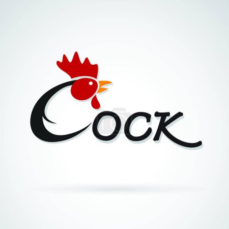 Illustration for Vector design cock is text on a white background. - Royalty Free Image