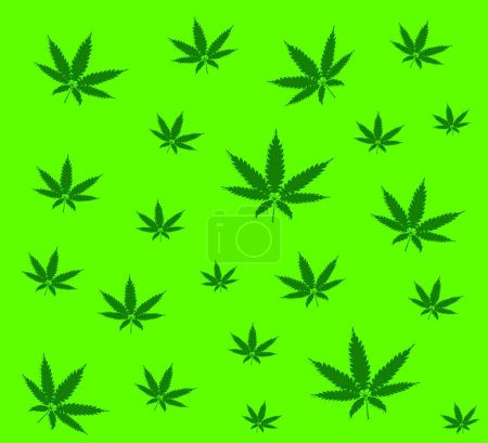 Téléchargez les illustrations : Feuilles de cannabis Contexte, illustration vectorielle graphique - en licence libre de droit