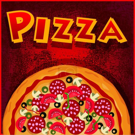 Illustration for Pizza half, graphic vector illustration - Royalty Free Image