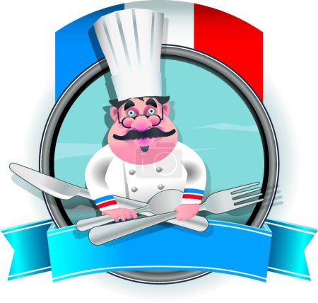 Illustration for French Chef, graphic vector illustration - Royalty Free Image