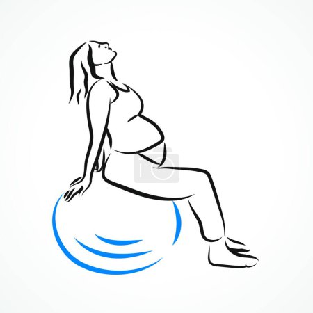 Illustration for Illustration of the Relax on fitball - Royalty Free Image