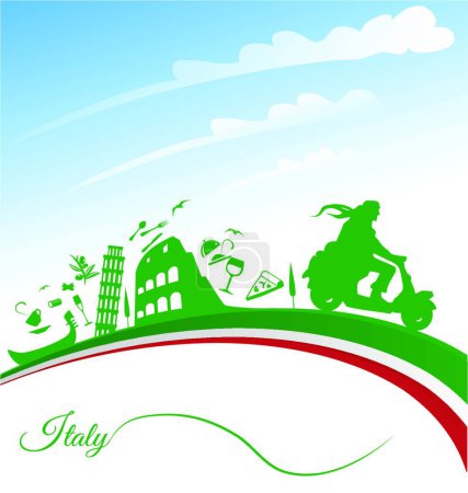 Illustration for Italian holidays background, colorful vector illustration - Royalty Free Image