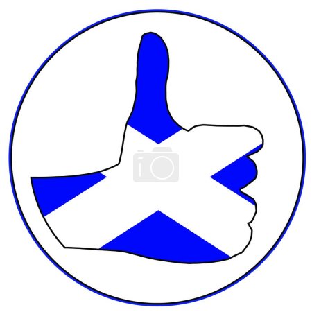 Téléchargez les illustrations : Illustration vectorielle Thumb Up Scotland - en licence libre de droit