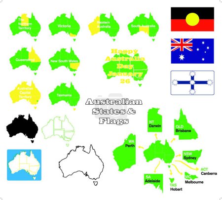 Illustration for Illustration of the States of  Australia - Royalty Free Image