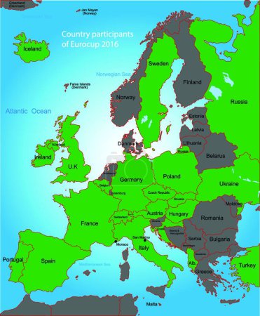 Ilustración de Ilustración del mapa de la Eurocopa - Imagen libre de derechos