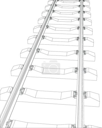 Téléchargez les illustrations : Illustration du Chemin de fer sur blanc - en licence libre de droit