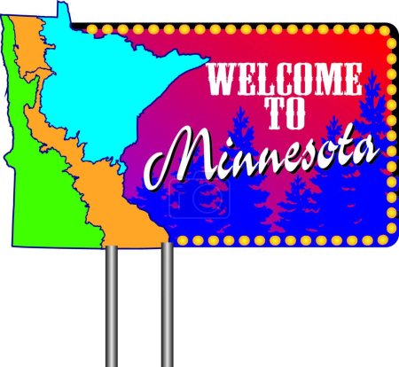 Illustration for Welcome to Minnesota vector illustration - Royalty Free Image