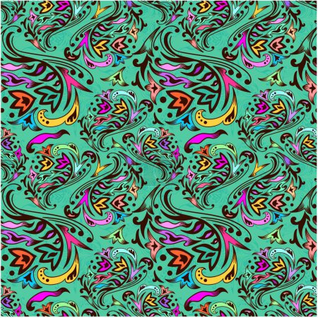 Illustration for Turquoise swirl pattern vector illustration - Royalty Free Image