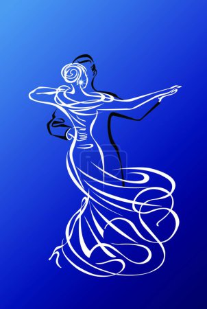 Téléchargez les illustrations : Illustration vectorielle de danse couple - en licence libre de droit