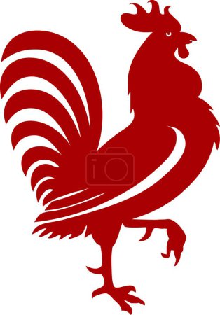 Téléchargez les illustrations : Illustration vectorielle du Coq rouge - en licence libre de droit