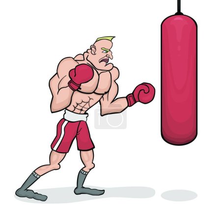 Illustration for Powerful boxer vector illustration - Royalty Free Image