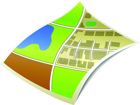 Illustration for "Paper map icon vector illustration" - Royalty Free Image