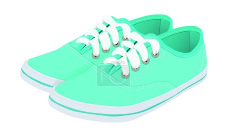 Téléchargez les illustrations : Chaussures de course bleues, illustration vectorielle simple - en licence libre de droit