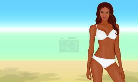 Illustration for Girl model  vector illustration - Royalty Free Image