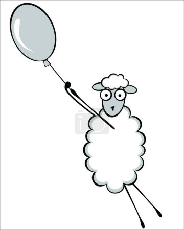 Ilustración de Divertido joven oveja vector ilustración - Imagen libre de derechos