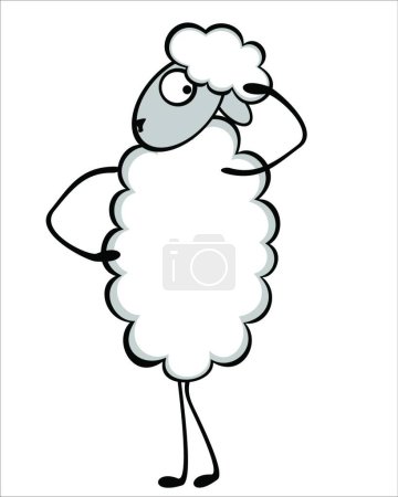 Téléchargez les illustrations : Illustration drôle de vecteur jeune mouton - en licence libre de droit
