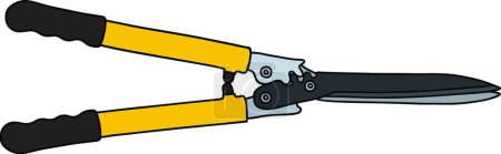 Illustration for Yellow hedge shears  vector illustration - Royalty Free Image