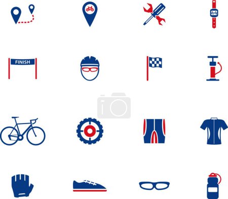 Illustration for Bicycle simply icons, colorful vector - Royalty Free Image