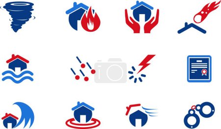 Illustration for Home Insurance Icons vector illustration - Royalty Free Image