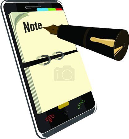 Ilustración de Aplicación de nota para teléfono inteligente - Imagen libre de derechos