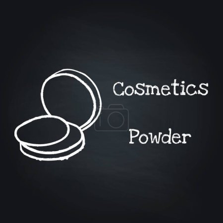 Illustration for "Powder painted with chalk on blackboard" - Royalty Free Image