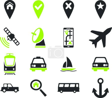 Illustration for Navigation simply icons, colorful vector - Royalty Free Image