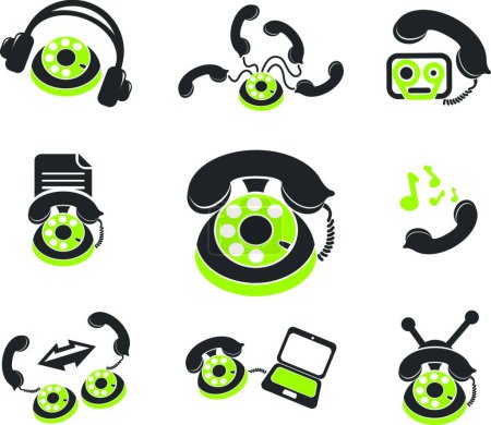 Ilustración de Telephone Icons vector illustration - Imagen libre de derechos