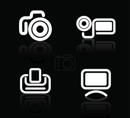Illustration for Media icons vector illustration - Royalty Free Image