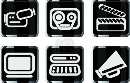 Illustration for "video icon set", vector illustration - Royalty Free Image