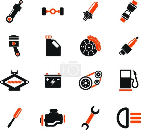 Téléchargez les illustrations : Auto Service Icons vector illustration - en licence libre de droit