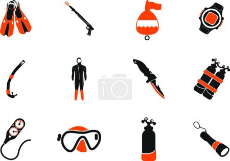 Illustration for Illustration of the Equipment for Diving - Royalty Free Image