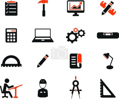 Illustration for Engineering simply icons, colorful vector - Royalty Free Image
