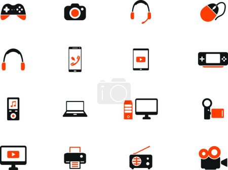 Ilustración de Gadgets simplemente iconos, vector de colores - Imagen libre de derechos