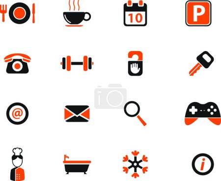 Ilustración de Hotel simplemente iconos, vector de colores - Imagen libre de derechos