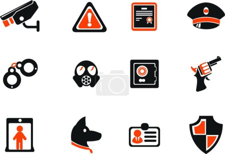 Téléchargez les illustrations : Symboles de sécurité, illustration vectorielle simple - en licence libre de droit