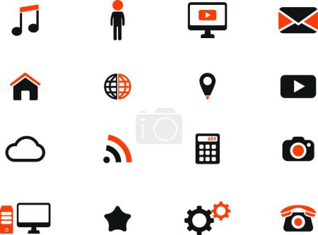 Illustration for Social media simply icons, colorful vector - Royalty Free Image