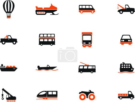 Illustration for Transportation simply icons, colorful vector - Royalty Free Image