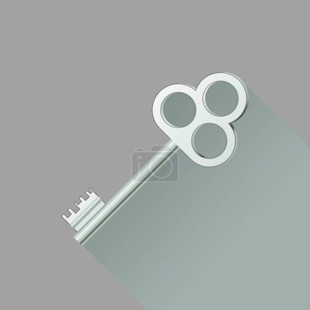 Illustration for Retro Silver Key   vector illustration - Royalty Free Image