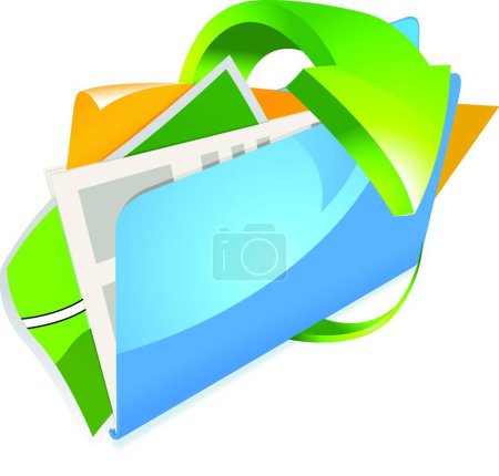 Illustration for Folder icon, vector on white - Royalty Free Image