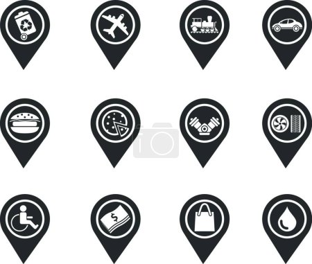 Illustration for Map pointer symbols, simple vector illustration - Royalty Free Image