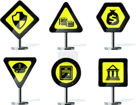 Illustration for Road Sign Icons vector illustration - Royalty Free Image