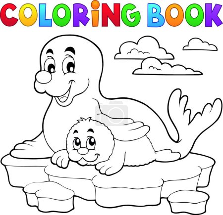 Téléchargez les illustrations : "Livre à colorier joint heureux avec chiot
" - en licence libre de droit