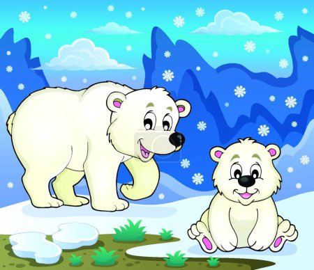 Illustration for Polar bears theme image - Royalty Free Image