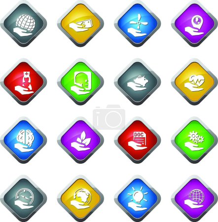 Illustration for Insurance hands icons vector illustration - Royalty Free Image