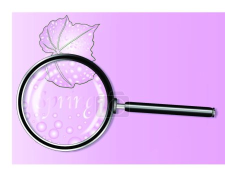 Illustration for Spring Under The Magnifying Glass - Royalty Free Image