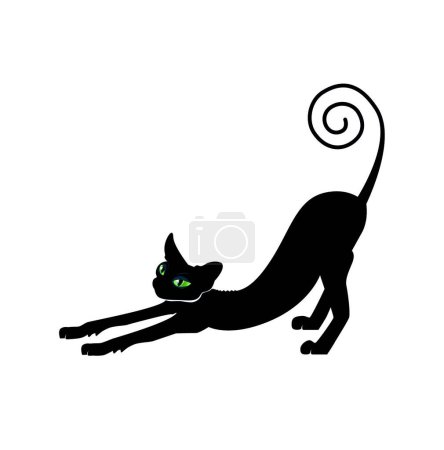 Téléchargez les illustrations : Illustration vectorielle silhouette chat noir - en licence libre de droit