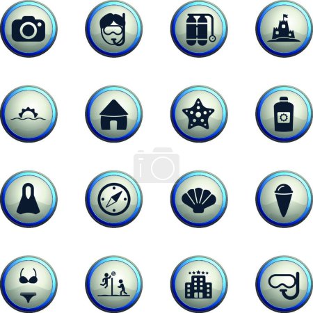 Ilustración de Playa simplemente iconos, vector de colores - Imagen libre de derechos