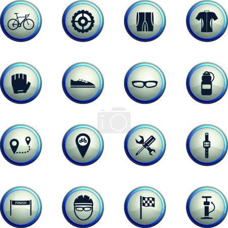 Illustration for Bicycle simply icons, colorful vector - Royalty Free Image