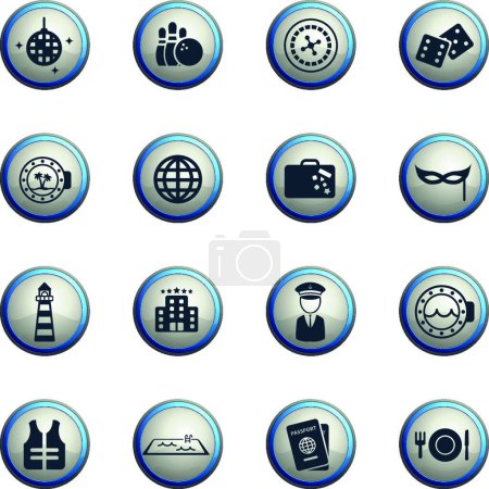 Illustration for Cruise simply icons, colorful vector - Royalty Free Image